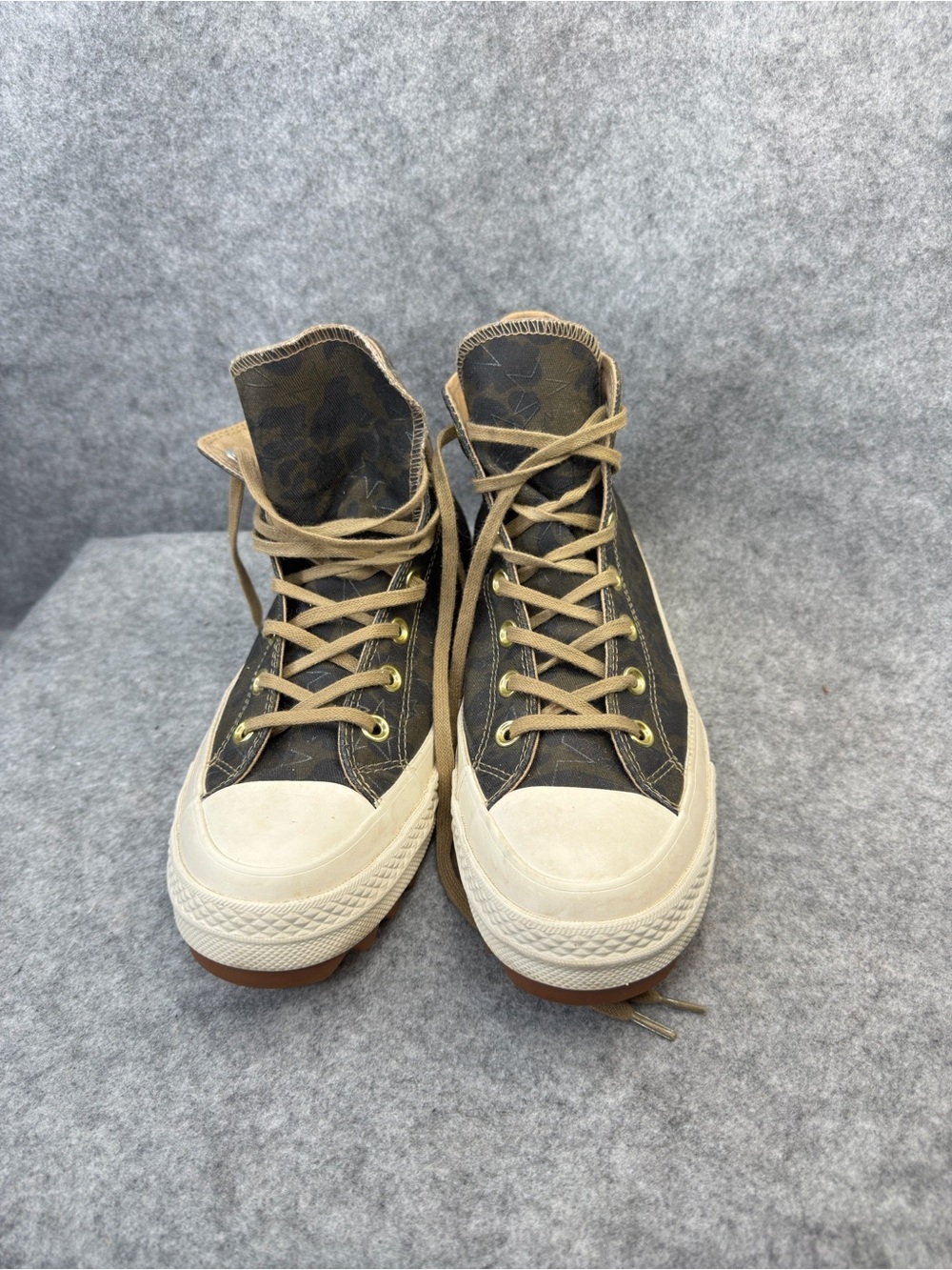 Converse Chuck Taylor All Star Lift Ripple Camo High Top Gold Star Womens Size 9